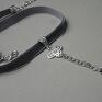 szare naszyjniki choker - grey