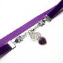 niepowtarzalne naszyjniki choker - purple -