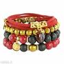 handmade bransoletki frida 4 red, gold & black