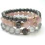 handmade bransoletki grey and antique pink /09 2014/ set