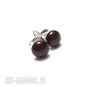 marsala pearls - sztyfty - srebrne kolczyki