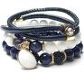 handmade bransoletki navy blue and white /11 2014/ set