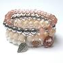 handmade bransoletki peach and silver /10 2014/ set