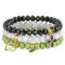 hand made bransoletki simply charm crystal black, grey & green