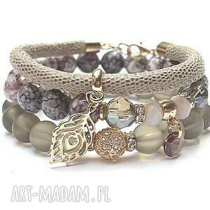 taupe & powder violet vol 2 02 09 16 set ki ka pracownia - fioletowe bransoletki