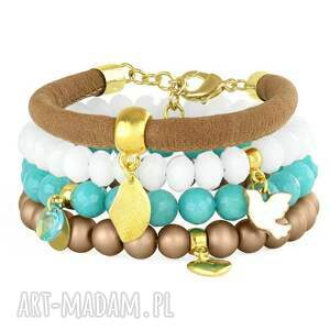 turquoise caramel gold & moon set