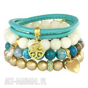 turquoise cream & gold set