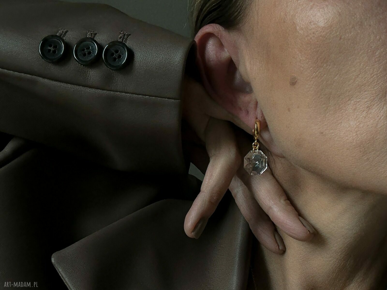 kolczyki: Kolczyki z różowego złota z bezbarwnymi kryształami SWAROVSKI® CRYSTAL