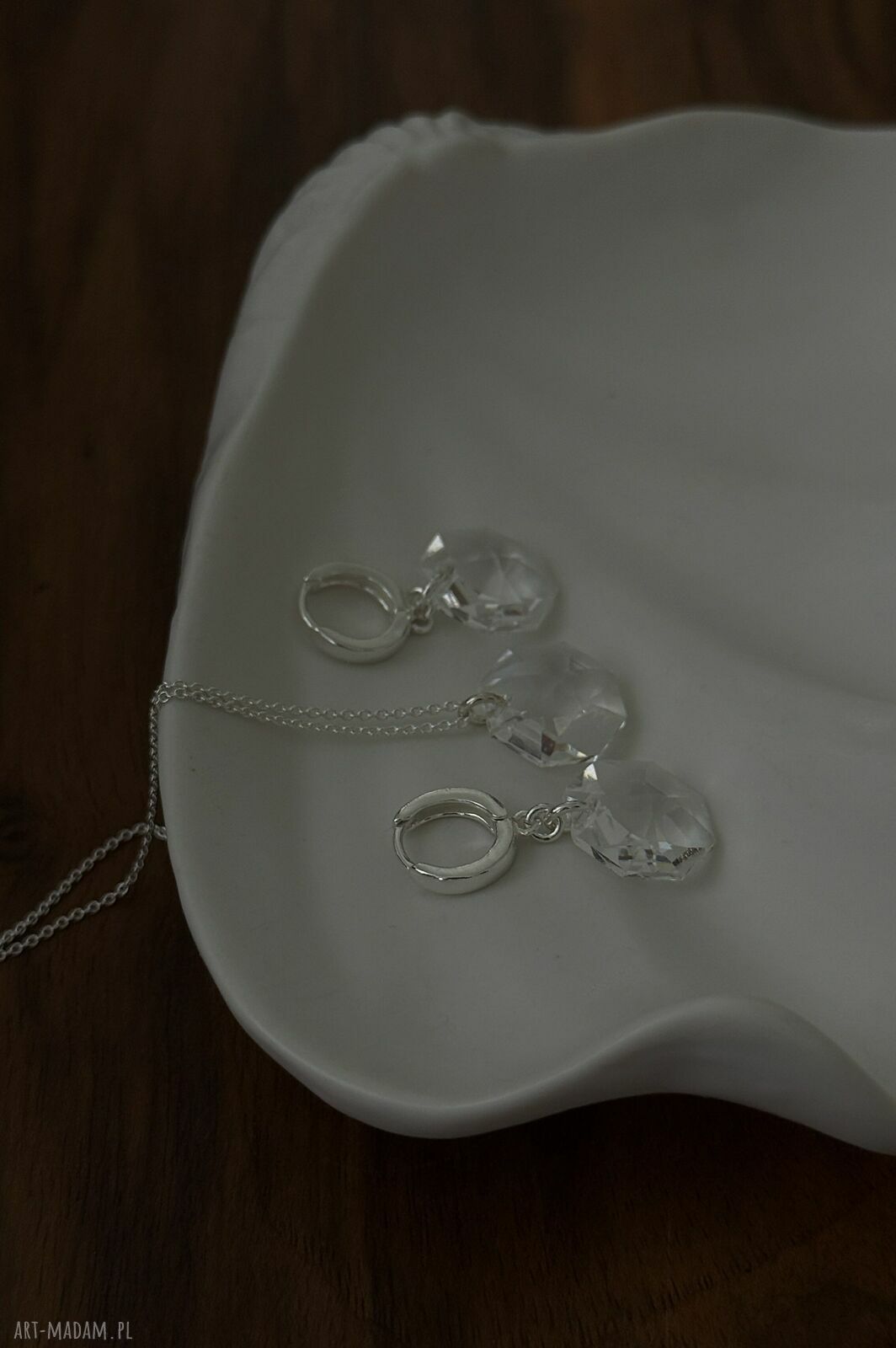 Srebrne kolczyki na sztyft ze Swarovski Crystal - bezbarwny Octagon (srebro 925)