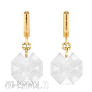 sotho złote kolczyki z bezbarwnymi kryształami swarovski®