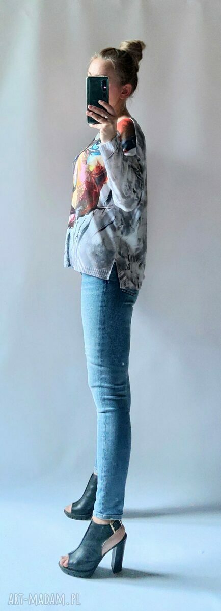 Sweter damski oversize Bellafeltro - elegancki i luźny, drukowany