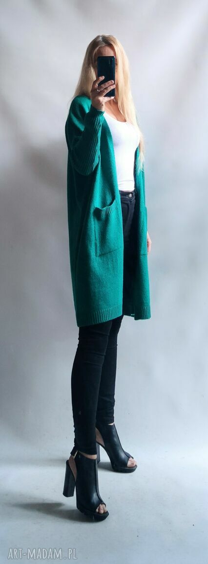 Sweter damski oversize Bellafeltro z kieszeniami