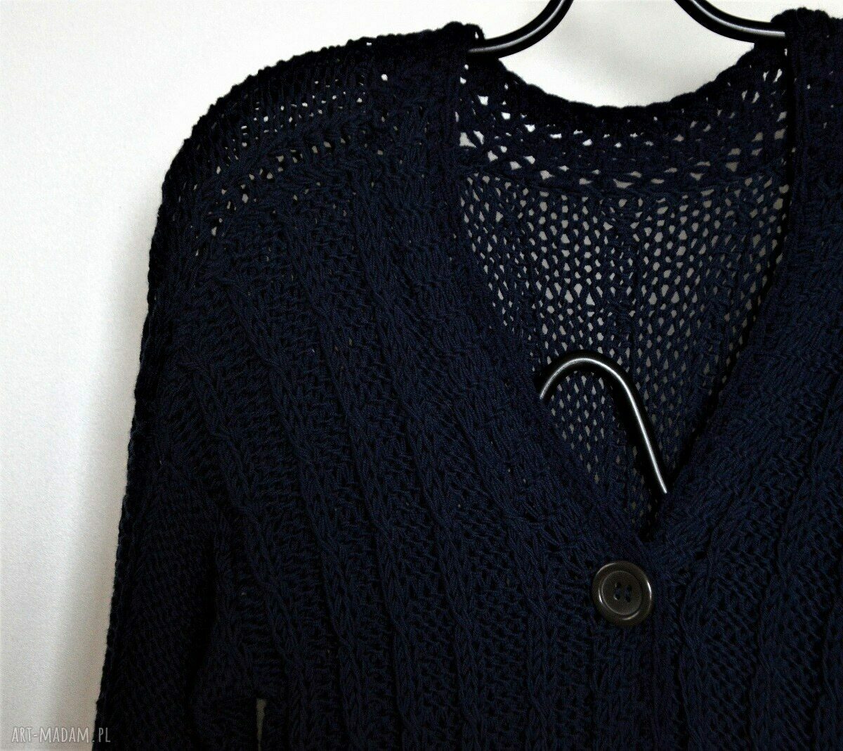 swetry: granatowy kardigan zamówienie Hand Made