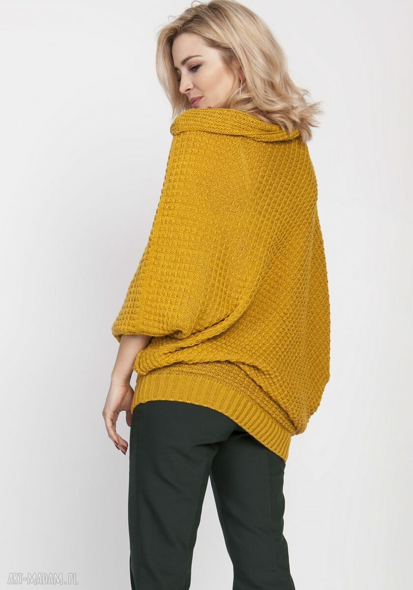 Luźny sweter, SWE205 żółty MKM