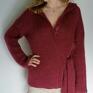 sweter na drutach swetry kardigan red wine color