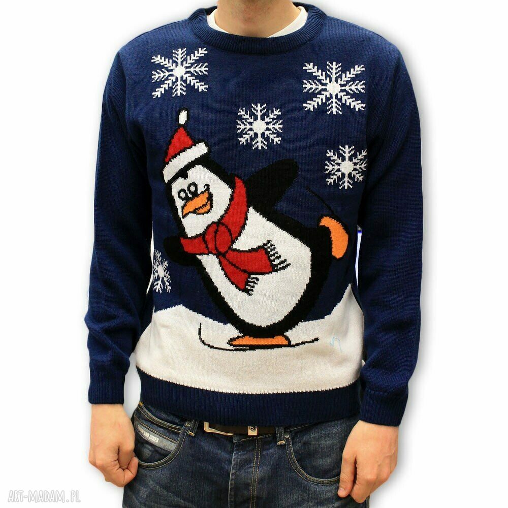 Sweter Świąteczny UNISEX - Pingwinek (S, L, XL)