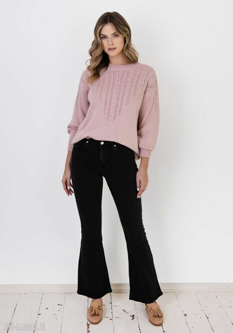 Sweter w charakterze bluzy - SWE322 pudrowy róż MKM