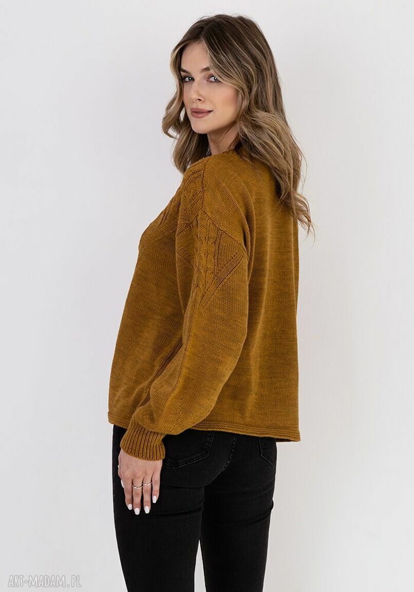 Sweter w charakterze bluzy - SWE322 miodowy MKM