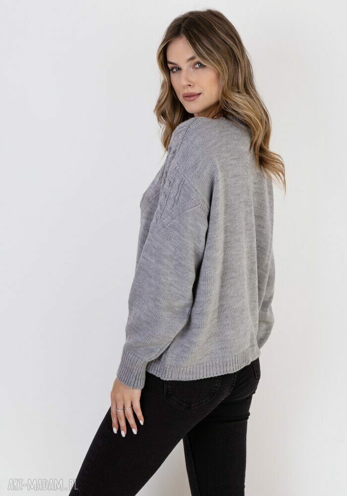 Sweter w charakterze bluzy - SWE322 szary MKM