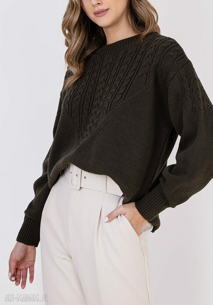 Sweter w charakterze bluzy - SWE322 zielony MKM