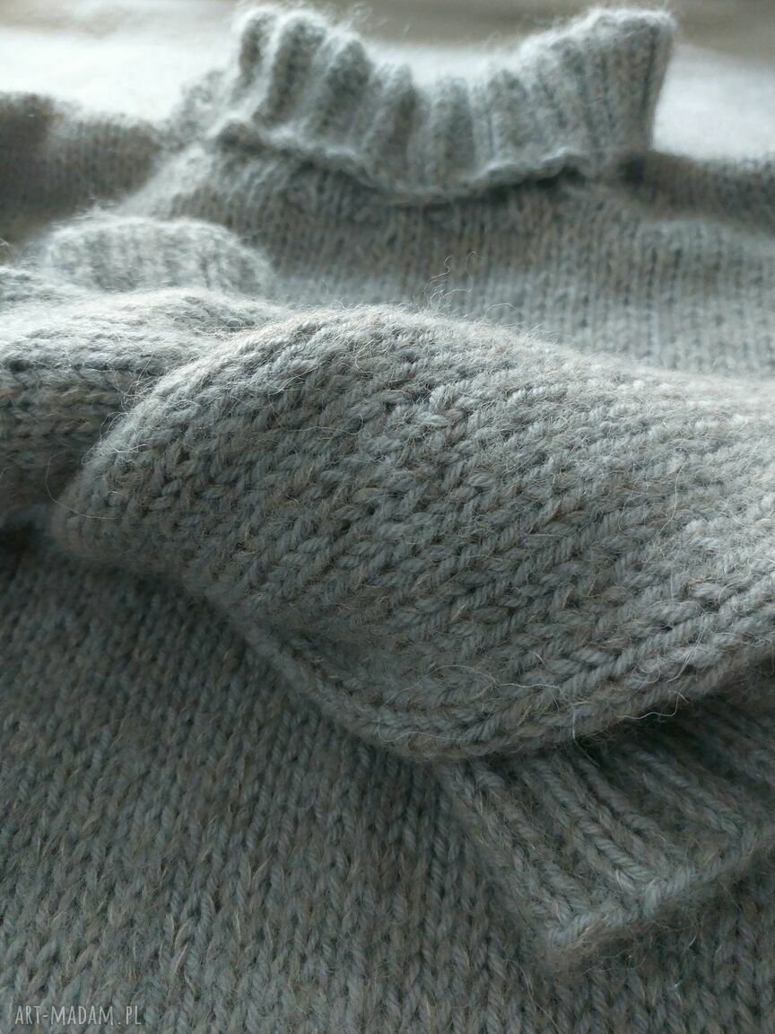 Sweter z golfem - luźny sweter z alpaki i jedwabiem