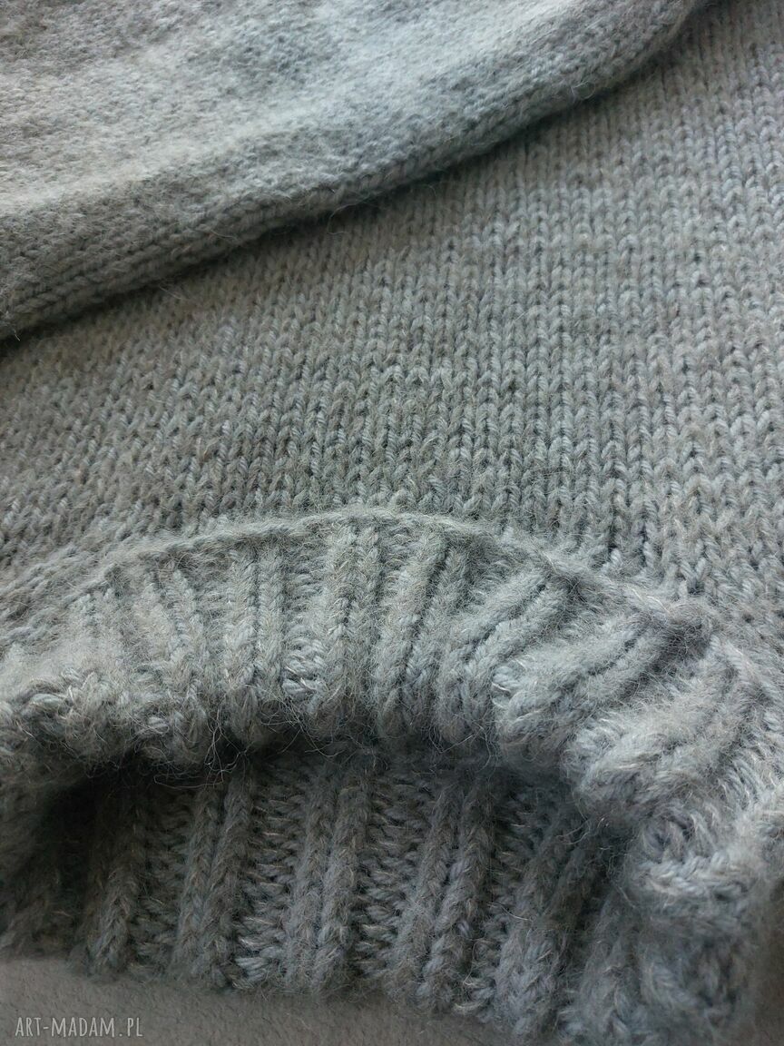 Sweter z golfem - luźny sweter z alpaki i jedwabiem