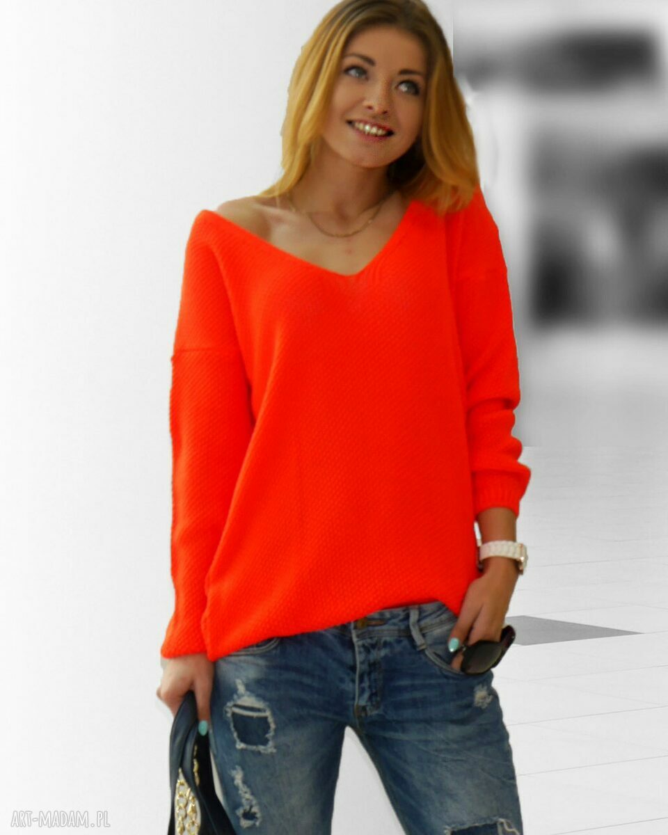 Sweterek w Serek Neonowe Kolory