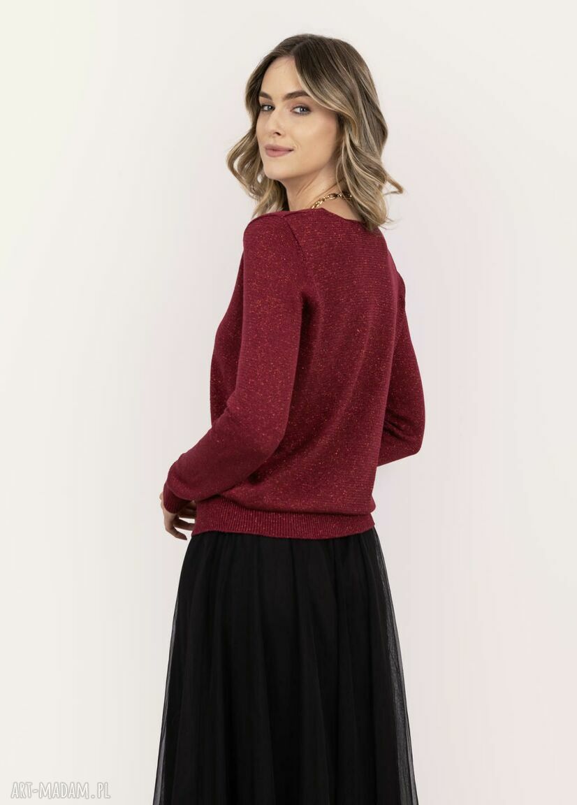 Swetrowa bluzka SWE347 bordowa MKM
