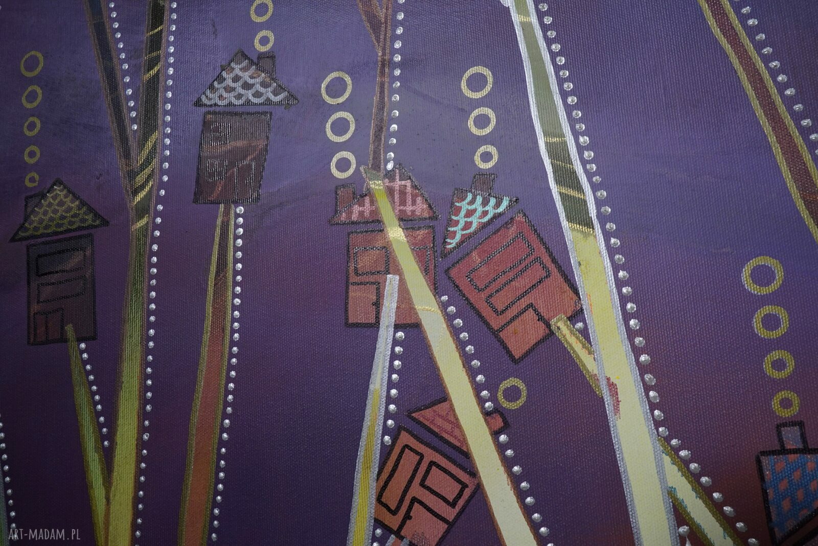 Świat nieustalony 17 - ręcznie malowany obraz abstrakcyjny na płótnie 100x150 cm