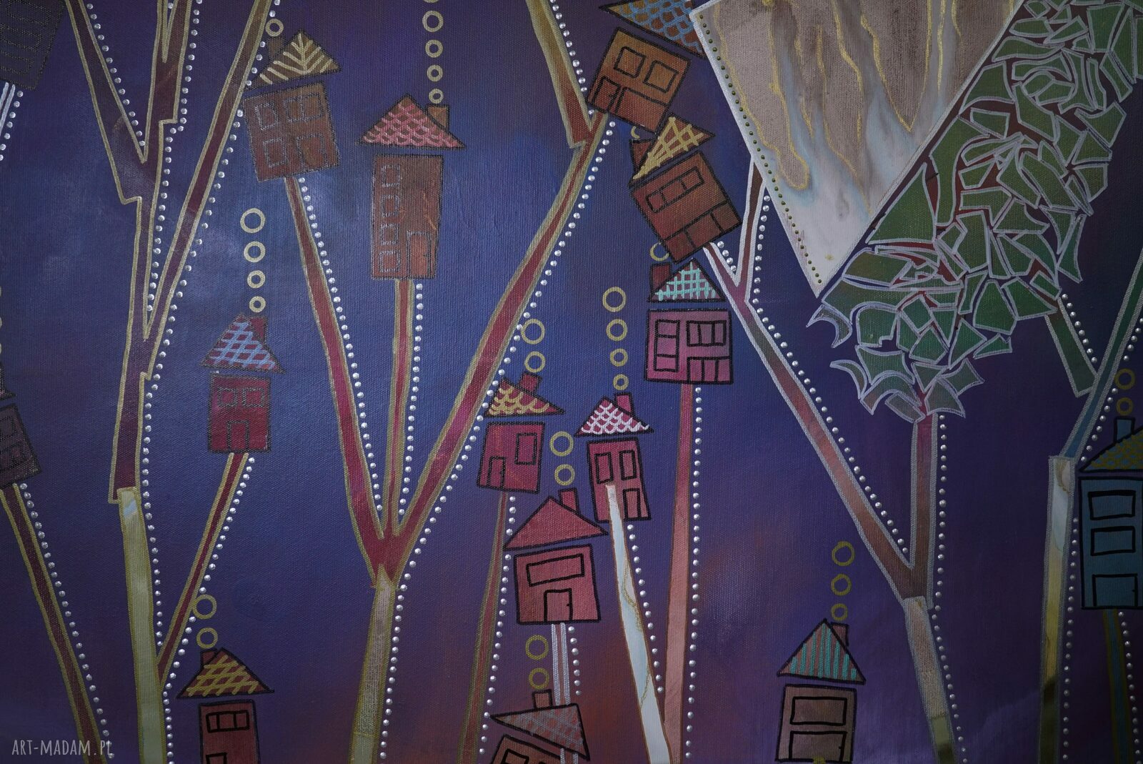 Świat nieustalony 17 - ręcznie malowany obraz abstrakcyjny na płótnie 100x150 cm