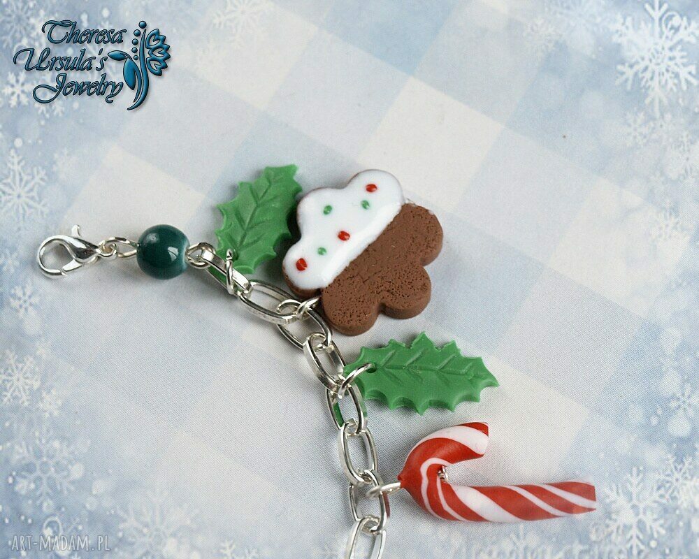 ŚWIĄTECZNA bransoletka ciastka pierniczki Gingerbread - wyjątkowy handmade