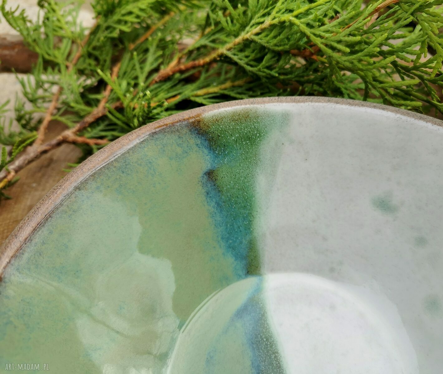 Świąteczna ceramiczna misa z krasnalami (c373)