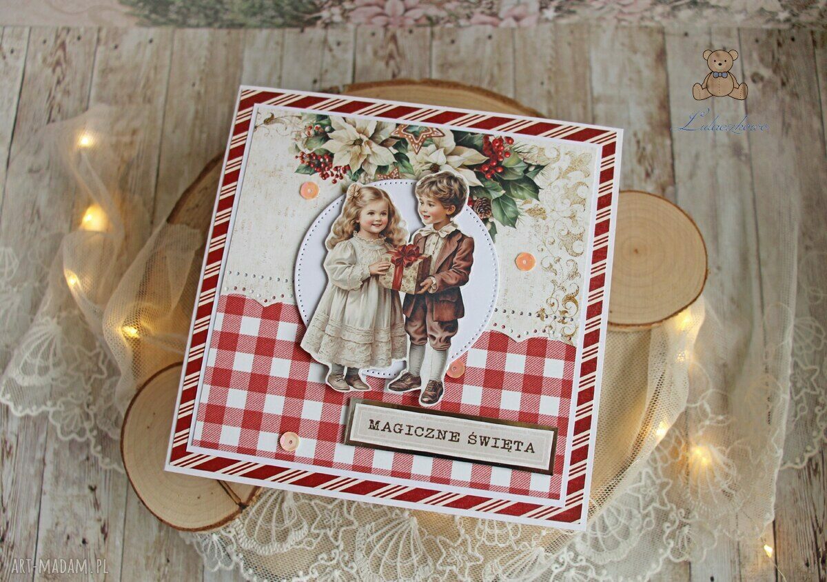 Kartka świąteczna Boże Narodzenie "Magiczne Święta" - ręcznie robiona w scrapbooking 3D