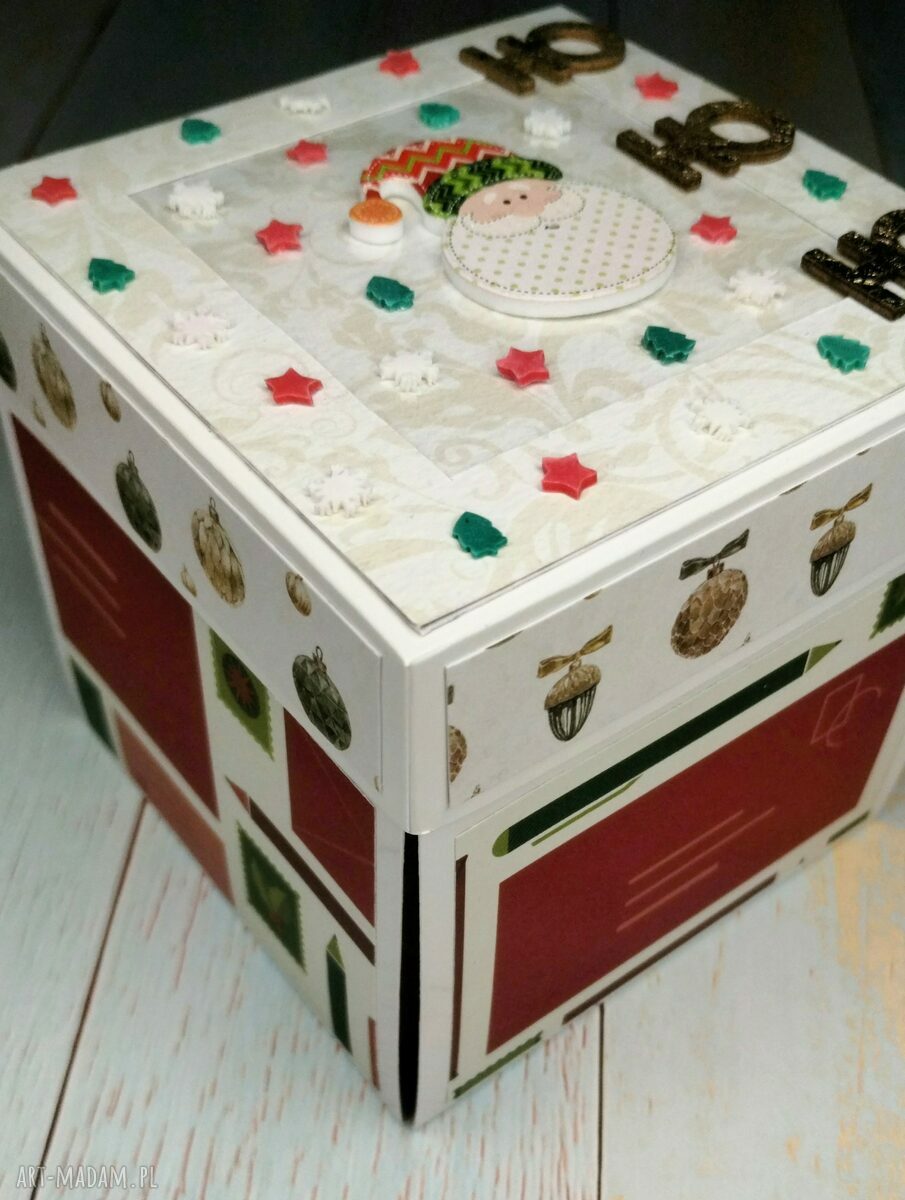 Świąteczny exploding box dla dziewczynki - zimowa niespodzianka na Boże Narodzenie