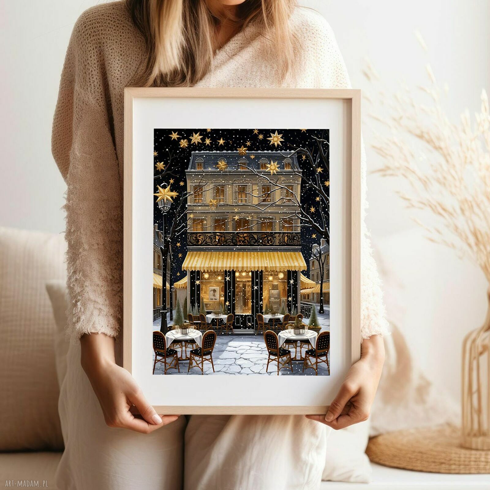 Plakat Świąteczny Paryż - format A4 21x29,7 cm (Hogstudio)
