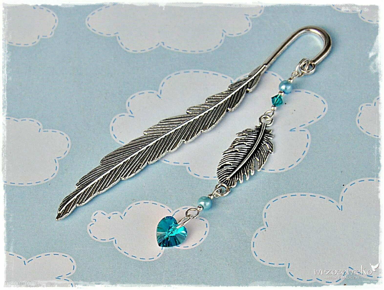 pomysł na prezent święta: Ulotne Chwile zakładka ze Swarovskim Blue Zircon hand made