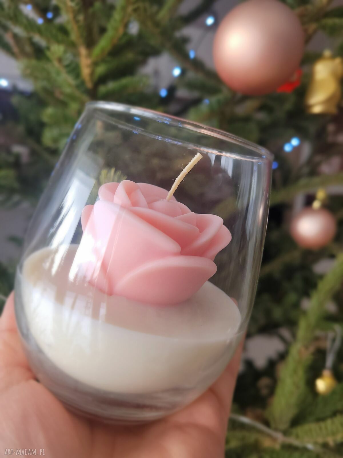 Świeca sojowa handmade w szklanym naczyniu