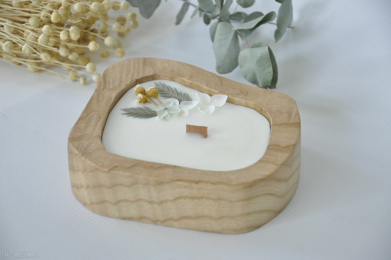Świeca sojowa zapachowa w drewnie dębu - mięta i limonka (handmade)