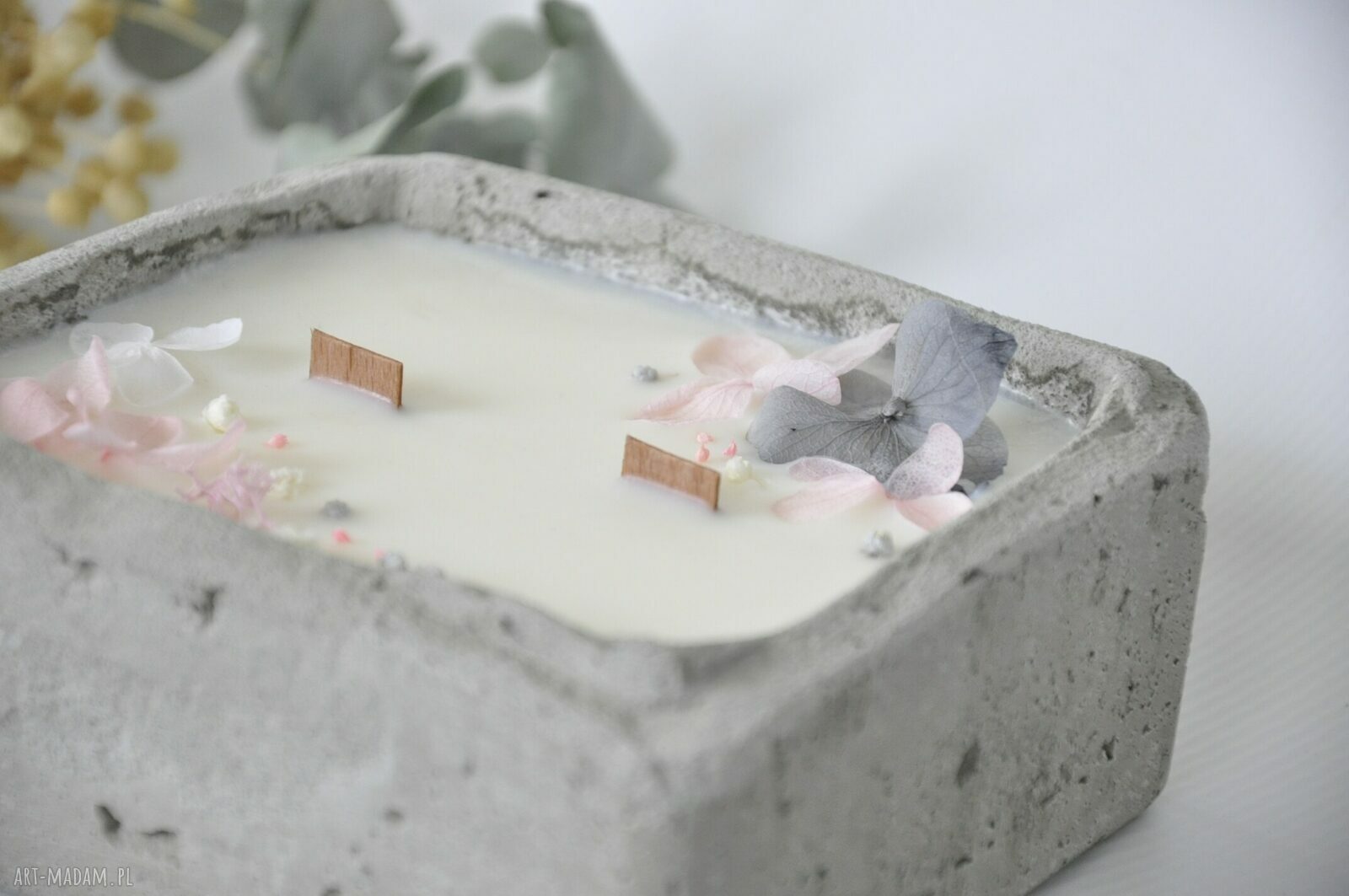 Świeca sojowa w betonowej formie - mięta i limonka handmade aromaterapia