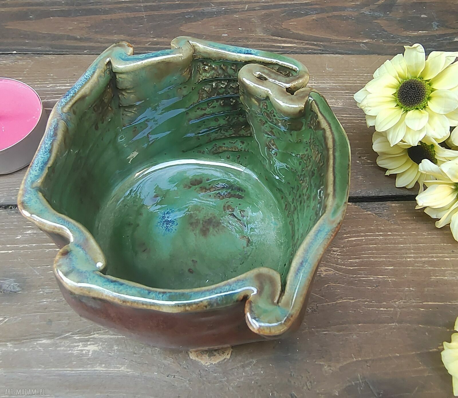 Świecznik ceramiczny c850 Róża wiatrów - dekoracja domu na tealight