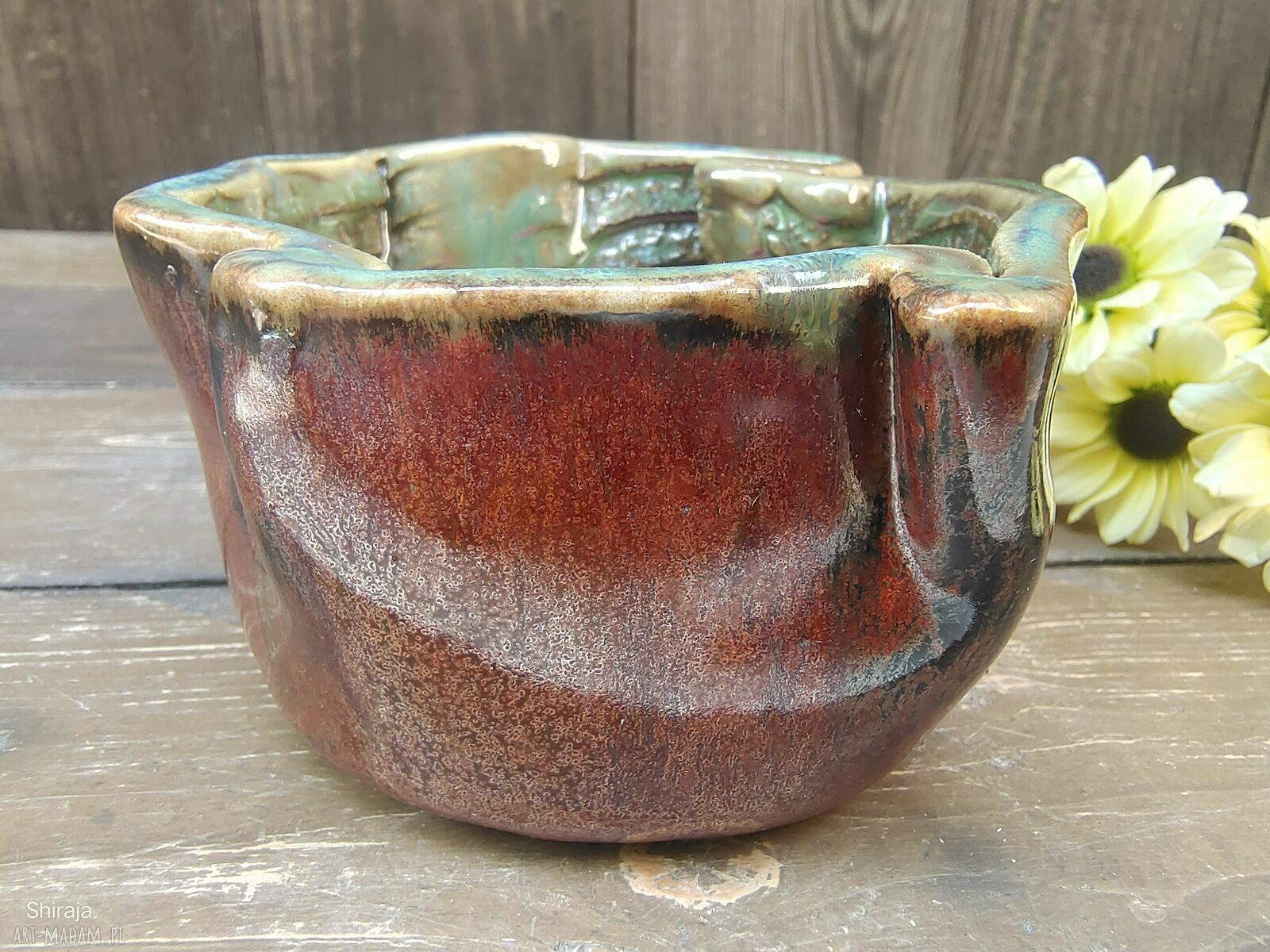 Świecznik ceramiczny c850 Róża wiatrów - dekoracja domu na tealight