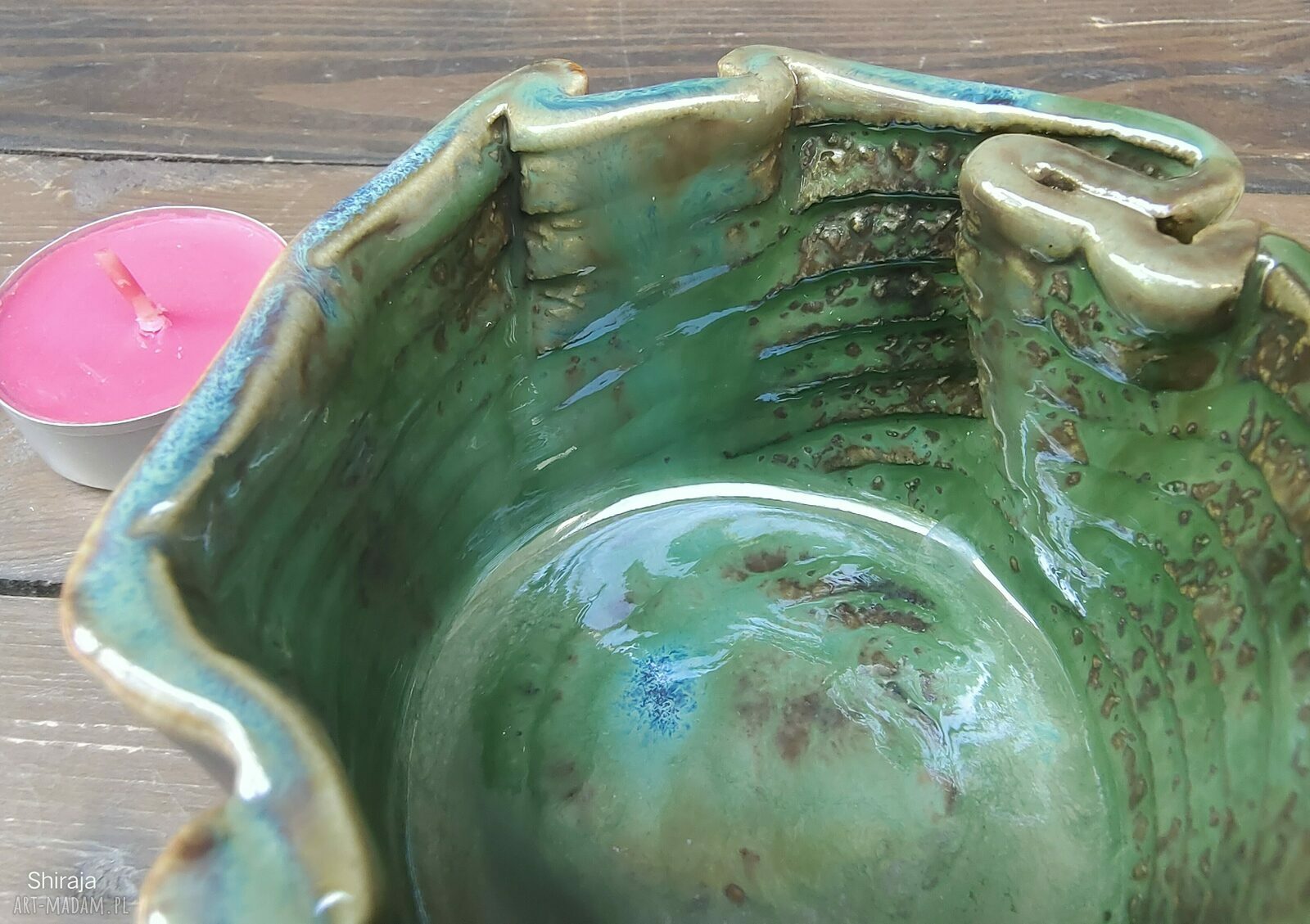 Świecznik ceramiczny c850 Róża wiatrów - dekoracja domu na tealight