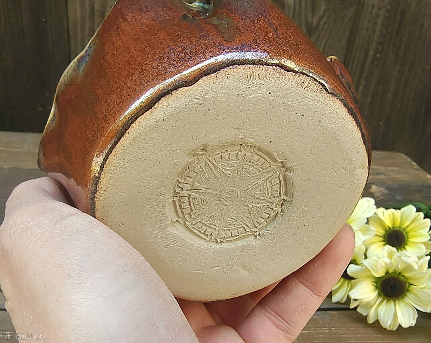 Świecznik ceramiczny c850 Róża wiatrów - dekoracja domu na tealight