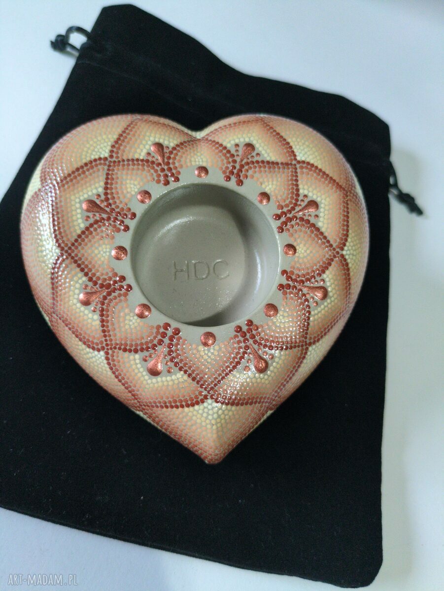 Świecznik tealight - dekoracja dotting z efektem 3D, ręczne wykonanie