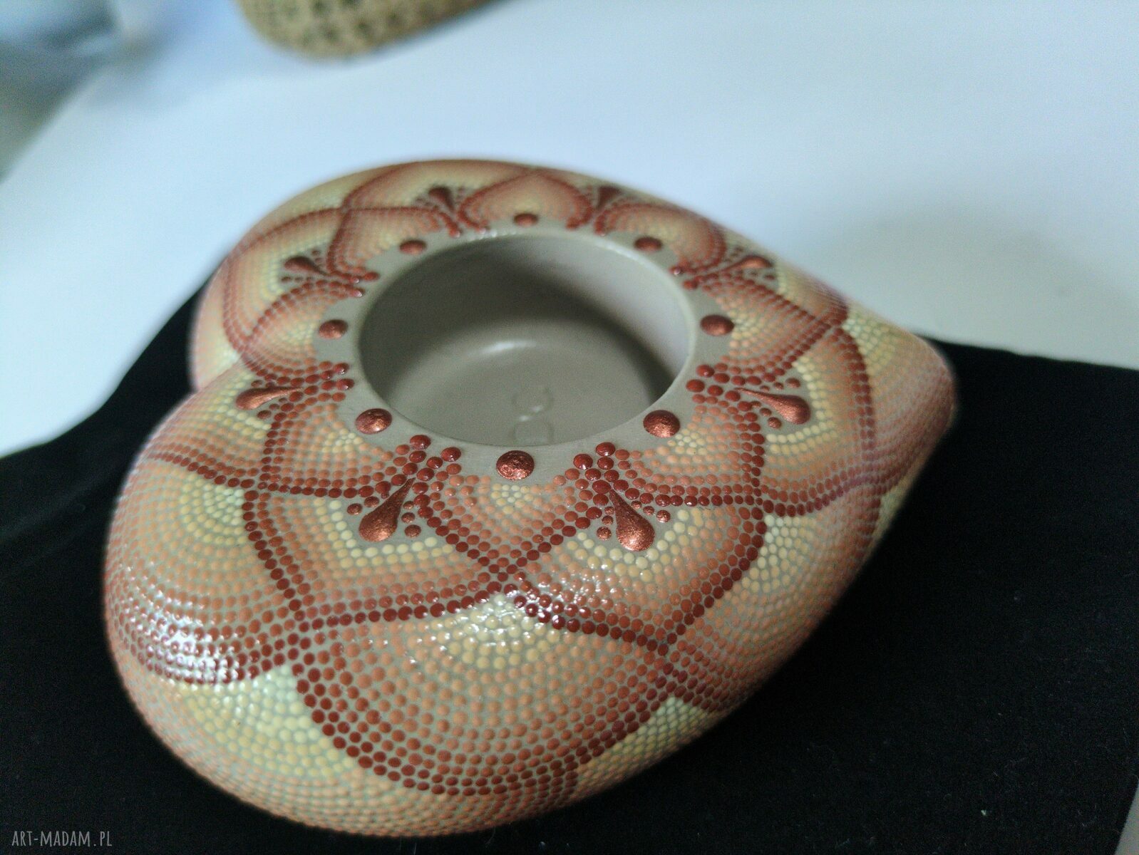 Świecznik tealight - dekoracja dotting z efektem 3D, ręczne wykonanie