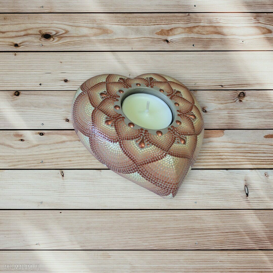 Świecznik tealight - dekoracja dotting z efektem 3D, ręczne wykonanie