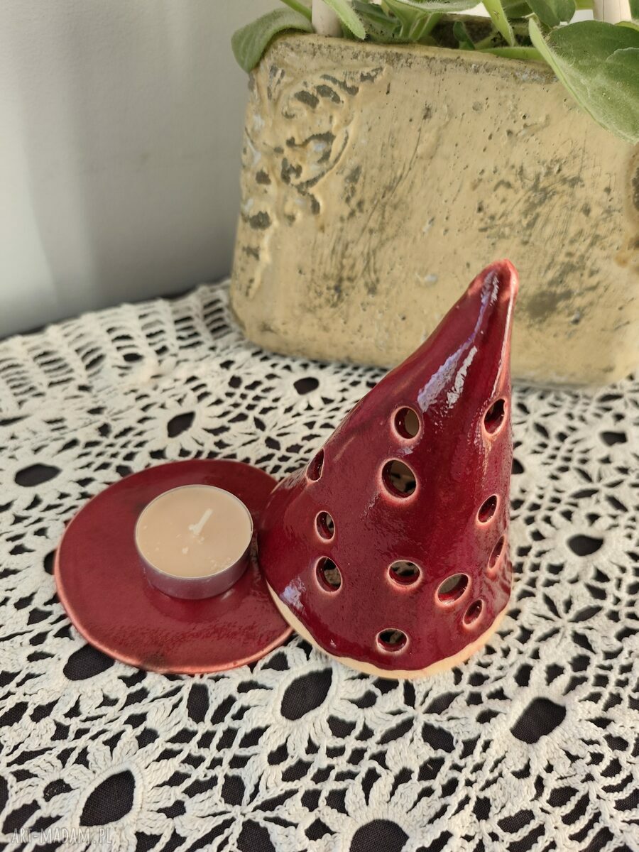 Choinka ceramiczna - lampion "Wolna Chwila" na spokojne, świąteczne wieczory