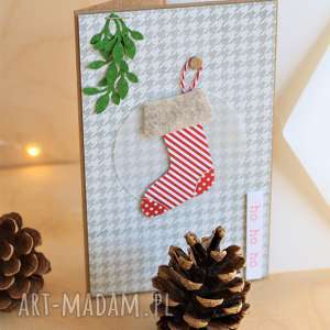 kartka świąteczna ho ho ho - szare scrapbooking kartki