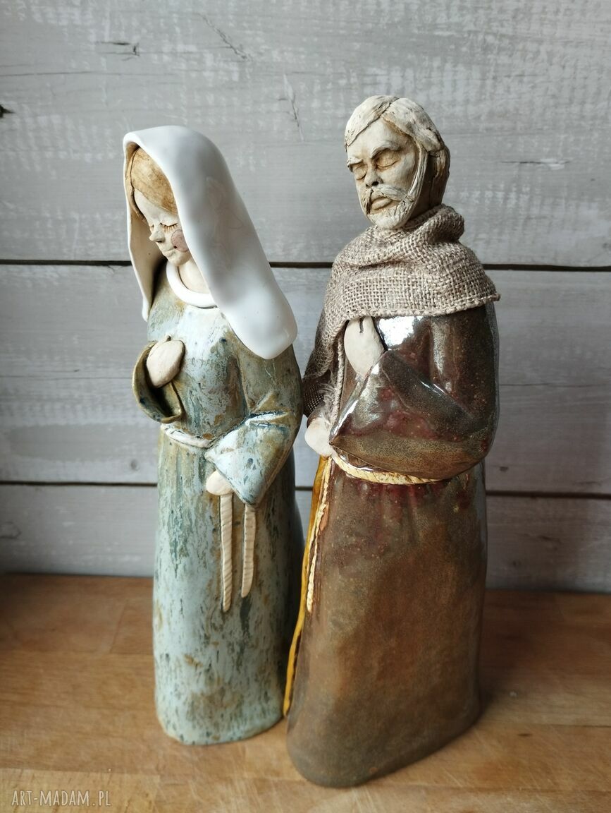 Święta Rodzina z Dzieciątkiem Jezusem do stajenki - ceramika handmade