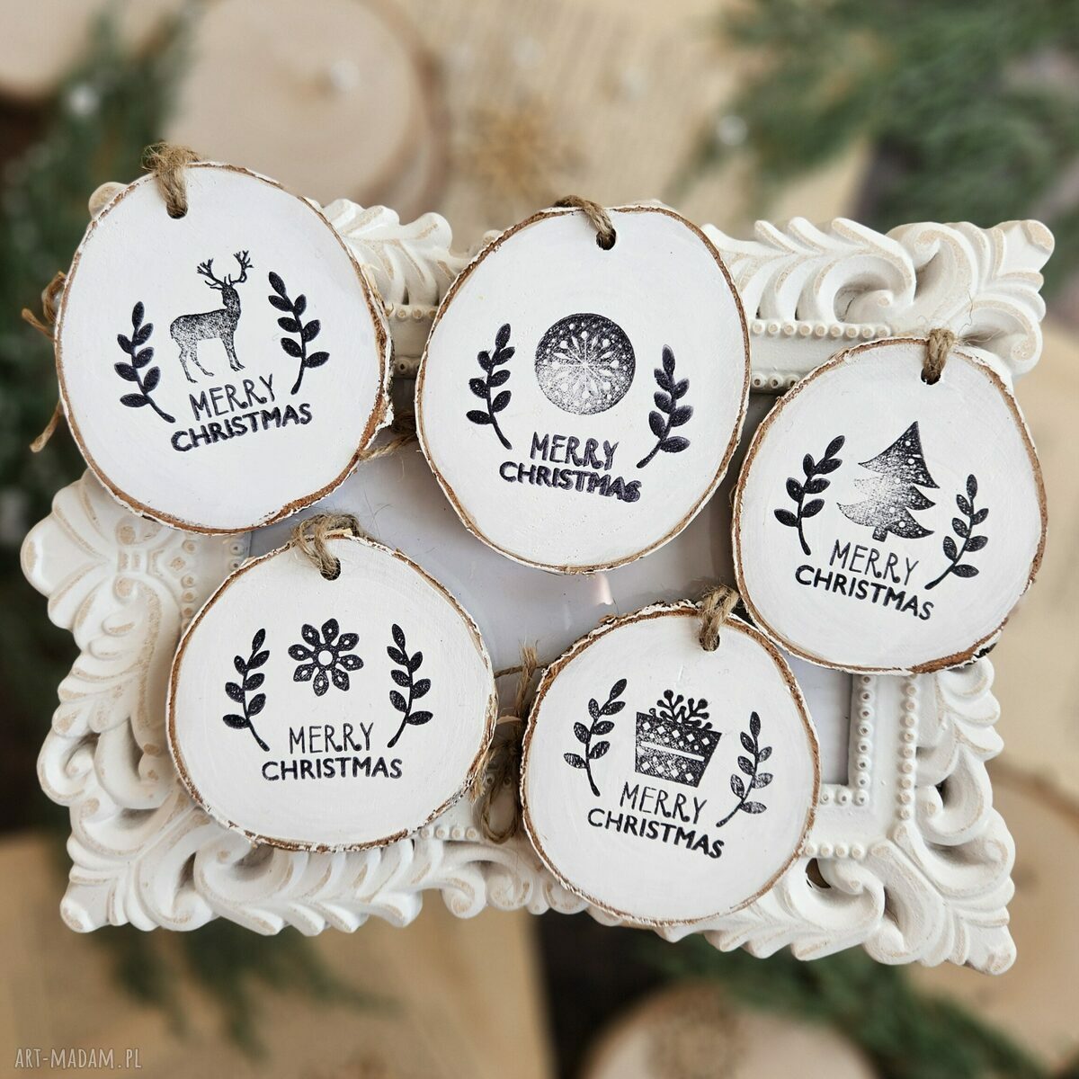 święta upominki: Zimowe plasterki dekoracje choinkowe Handmade